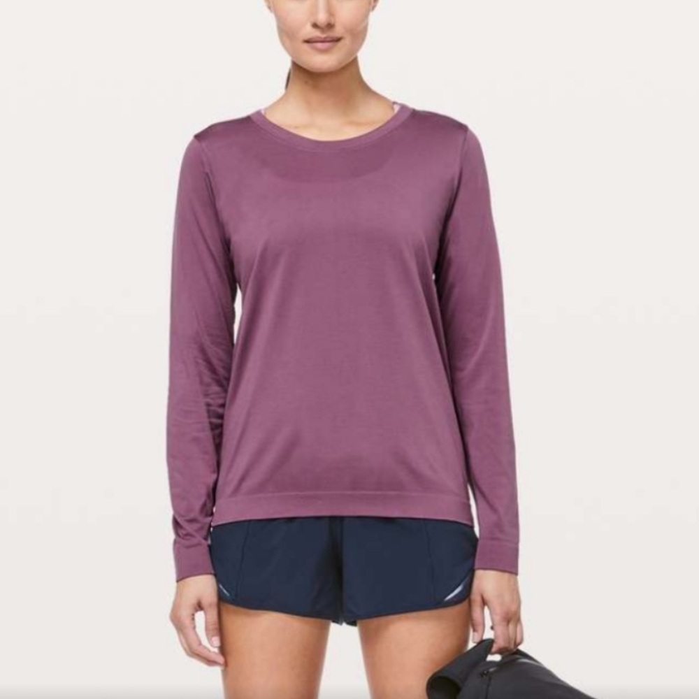lululemon athletica Long Sleeve Crew Top - Mauve Plum